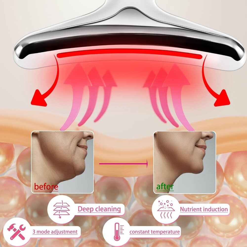 VGY Face and Neck Massager Tool, 7-in-1 Color Red-Light-Therapy Wand for Skin Ca - Picture 8 of 8